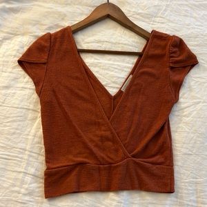 Urban Outfitters Rust Orange crop knit top M